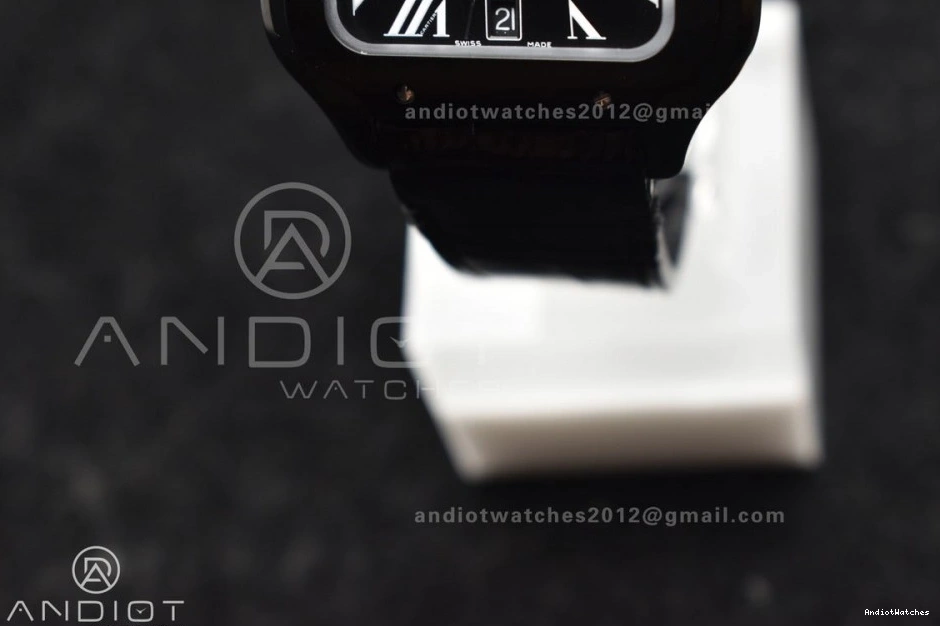 on Strap BVF Black 1046 Cartier MIYOTA de Black 1:1 Dial ZeroBulk Best 40mm Santos Edition Leather PVD 0415